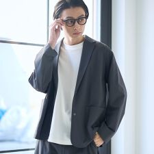 ストレッチテックナイロンテーラードジャケット【ストレッチ、はっ水、耐摩耗性、UVカット】