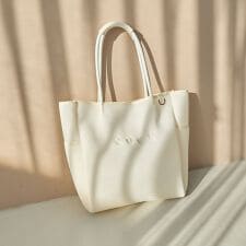 coen（コーエン）ロゴ刺繍 メッシュパフトートバッグ