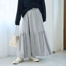 リネンレーヨンティアードスカート