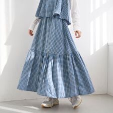 リネンレーヨンティアードスカート