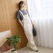 コットンリップストップサロペット