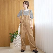 コットンリップストップサロペット