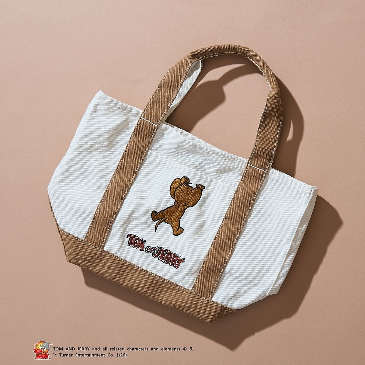 [�}���C]TOM and JERRY�i�g���ƃW�F���[�j�L�����o�X�g�[�g�o�b�O/�R�[�G���icoen�j BEIGE
