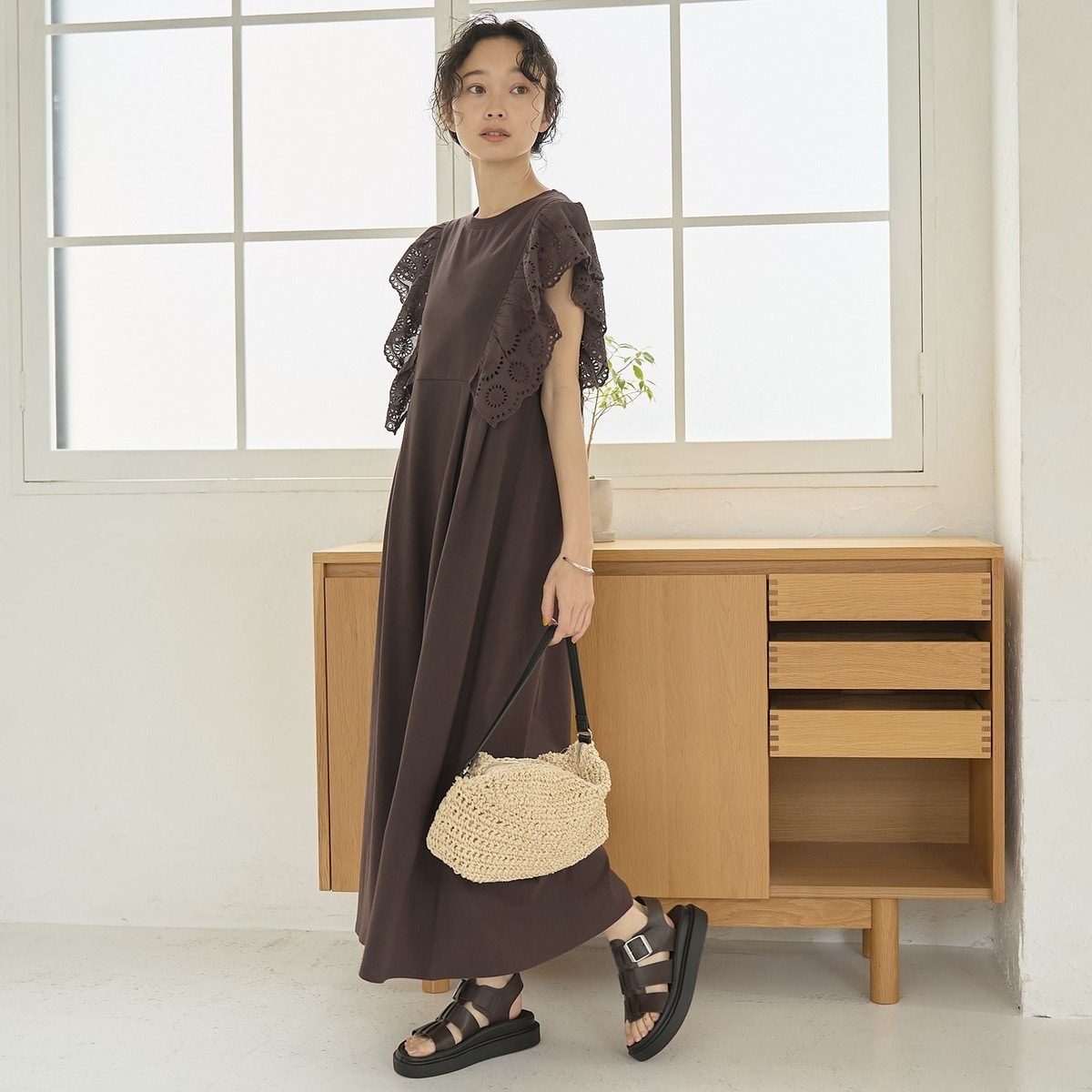 [�}���C]�J�b�g���[�N���[�X�ؑփf�U�C�� �J�b�g�\�[�����s�[�X/�R�[�G���icoen�j DK.BROWN