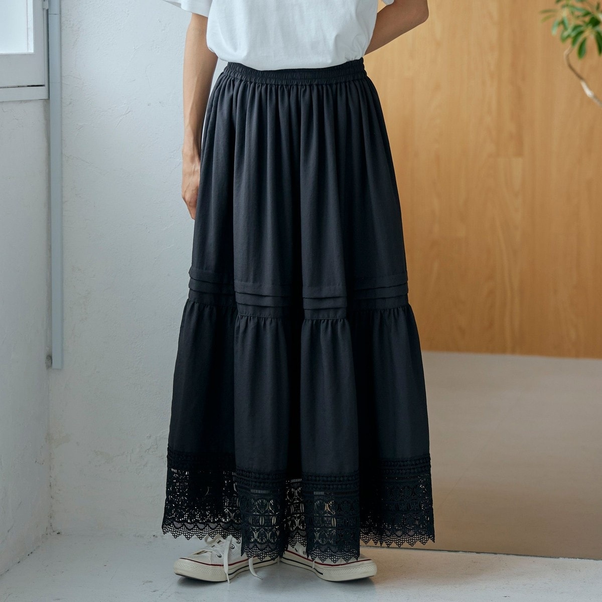 裾レース刺繍ティアードスカート | コーエン(coen) | マルイウェブチャネル