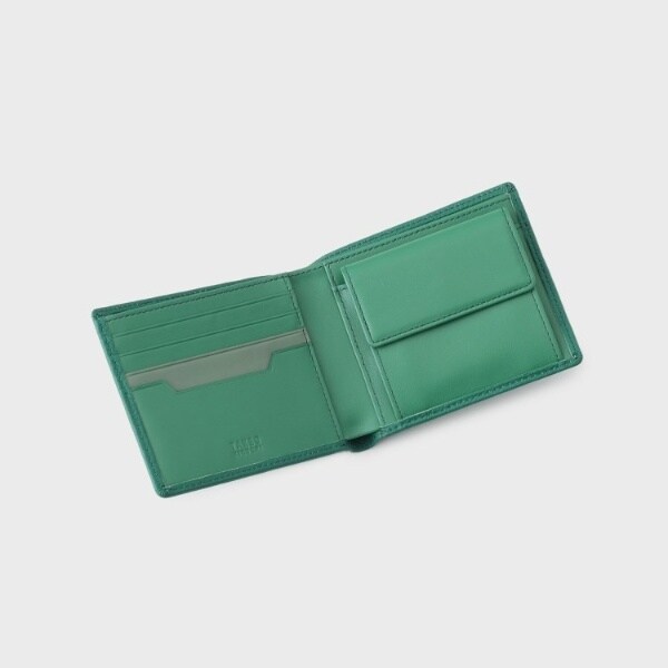 TAKEO KIKUCHI 二つ折り財布 グリーン レザー TAKEO KIKUCHI 最大43% 8/15限定 限定品 タケオキクチ 二つ折り