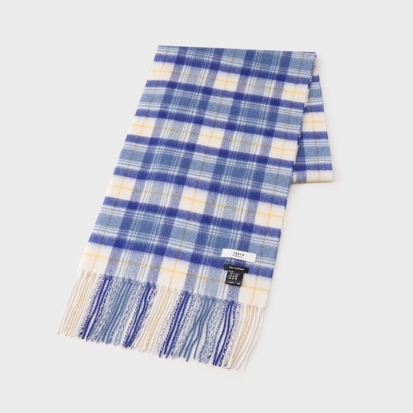 【カシミヤ100】チェック カシミヤマフラー