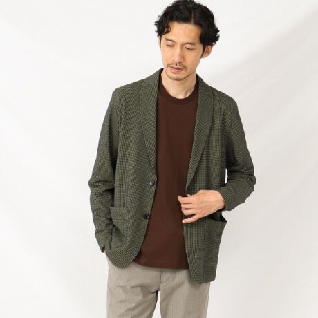 マルデオリ】ウールブレンド サッカージャージ ショールカーディガン  