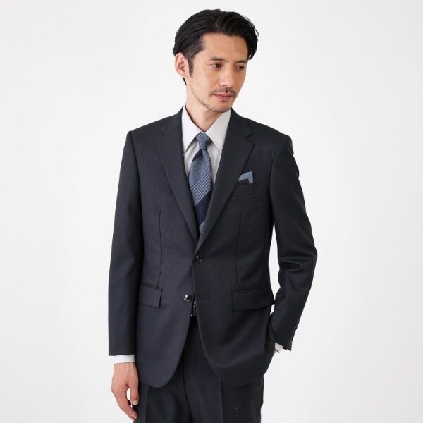 【ほぼ新品】 カノニコ × タケオキクチ セットアップ スーツ 黒 高級生地 tk.TAKEO KIKUCHI セットアップ 「マシンウォッシャブル」ウール