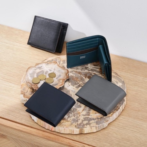 ペブルド レザー ビルフォールド コイン ウォレット | ポロ