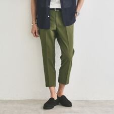 サッカーストライプ サイドゴアウエスト 8分丈 パンツ