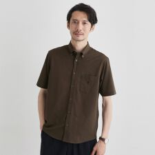 【COOL CITY WEAR】ストライプジャージ ボタンダウンシャツ 接触冷感