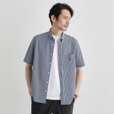 【COOL CITY WEAR】ストライプジャージ ボタンダウンシャツ 接触冷感