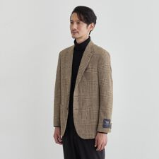 グレンチェックプリント ジャージ ジャケット