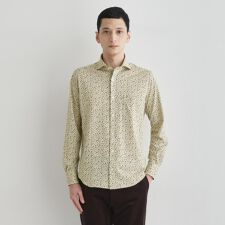 クールマックス 鹿の子 フラワープリントシャツ