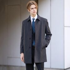 【ダウンライナー付き】メランジ ステンカラー コート