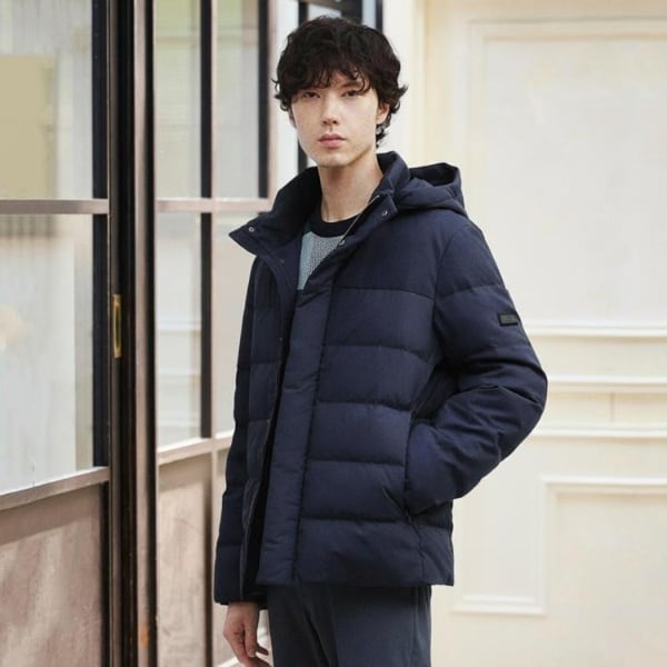 メンズ ダウンジャケット・ダウンコート（中綿含む） (青色・ネイビー