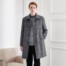 【LIMITED】ウール混ステンカラーコート