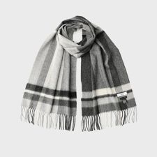 【洗えるカシミヤ】 ピュアカシミヤ パネルチェックマフラー