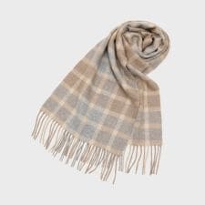 【洗えるカシミヤ】カシミヤ100 チェックマフラー