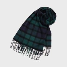 【洗えるカシミヤ】カシミヤ100 チェックマフラー