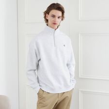 【LIMITED】ワンポイント刺繍ハーフジップスウェット トレーナー