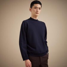 モックネック 鹿の子 ニット プルオーバー