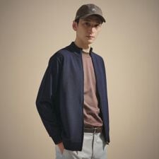 ジップアップ 鹿の子 ニット