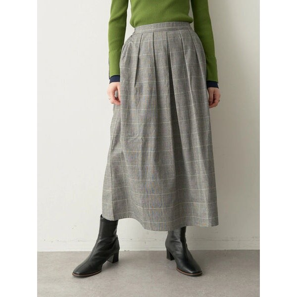 【MARILYN MOON】 グレンチェック ボックスタック スカート マリリンムーン】 グレンチェック ボックスタック スカート グレン