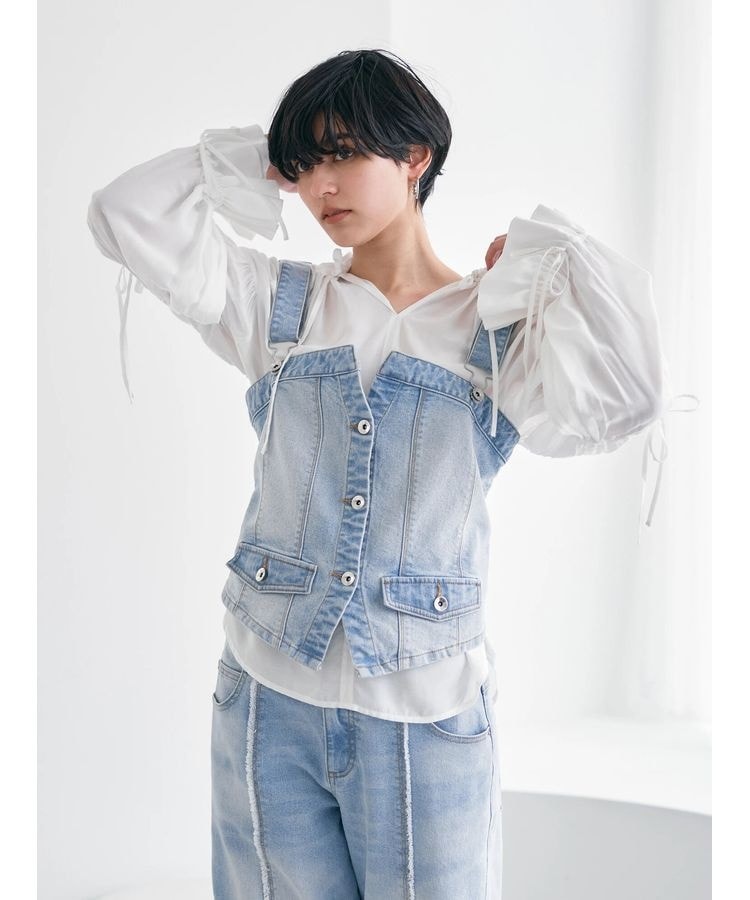 ほぼ新品　アダムエロペ　　洗えるチュールフリルキャミソール ADAM ET ROPÉ FEMME(アダム エ ロペ ファム) / 【WEB限定