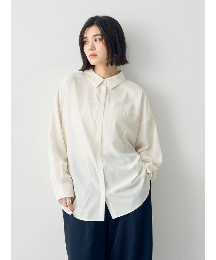 YECCA VECCA バッグギャザーロングシャツ　ホワイト　新品 YECCA VECCA（イェッカヴェッカ） ブラウス シャツ バックギャザー