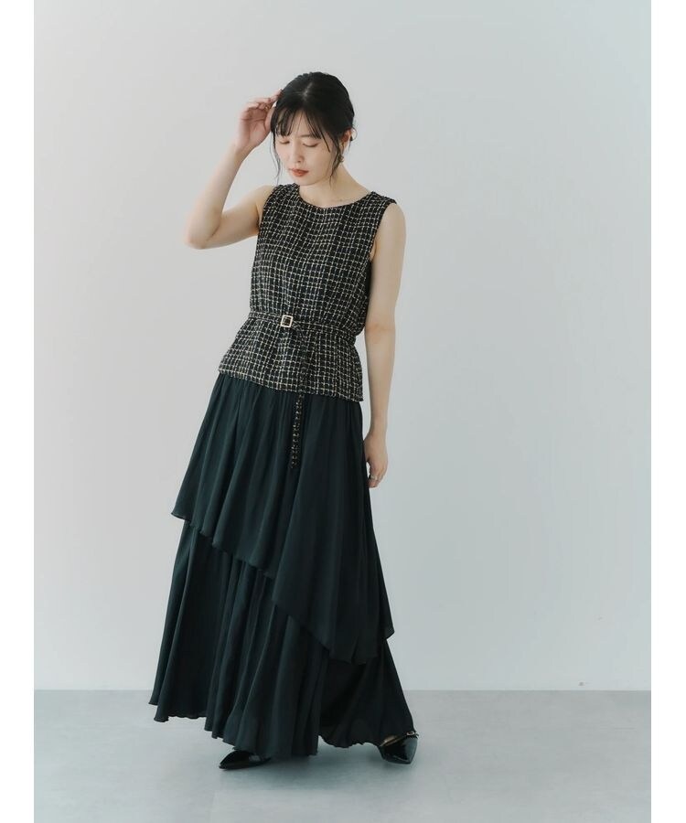 ツイード×ラッフルワンピース | イェッカ ヴェッカ(YECCA VECCA