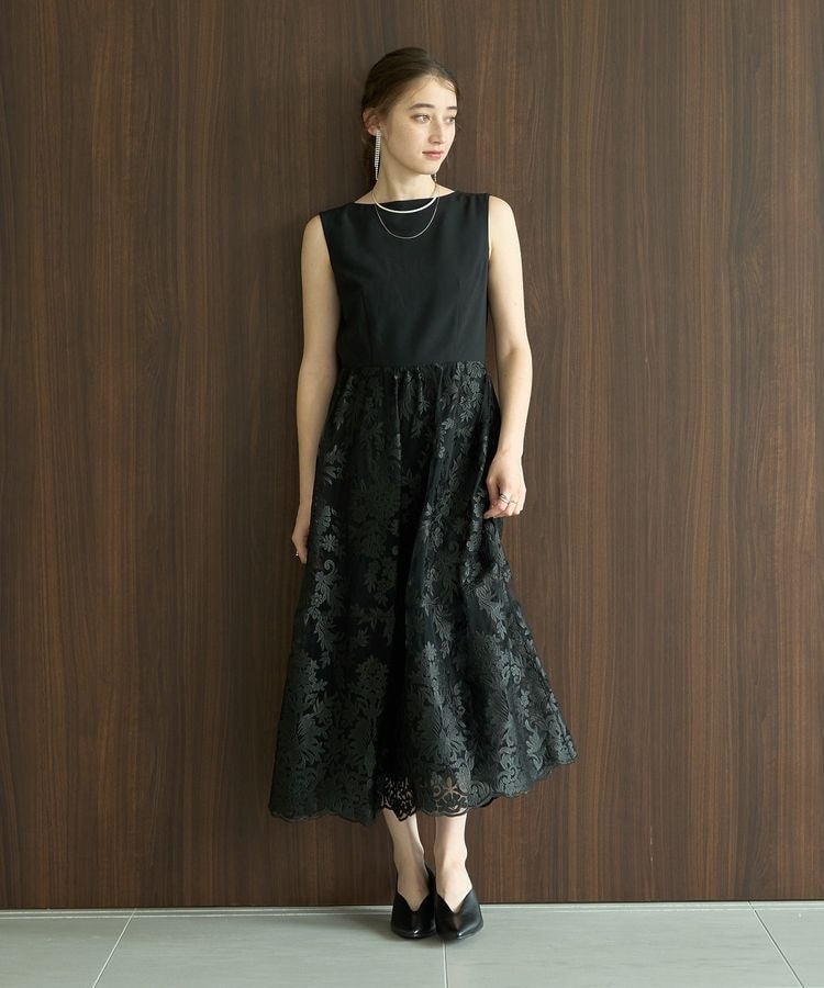 セール】前開カシュクール風ブラックフォーマルドレス