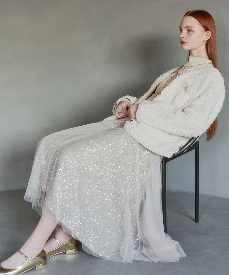 【新品・未使用】YECCA VECCA スパンコール×チュールスカート イェッカ スパンコール×チュールスカート（スカート）｜YECCA VECCA