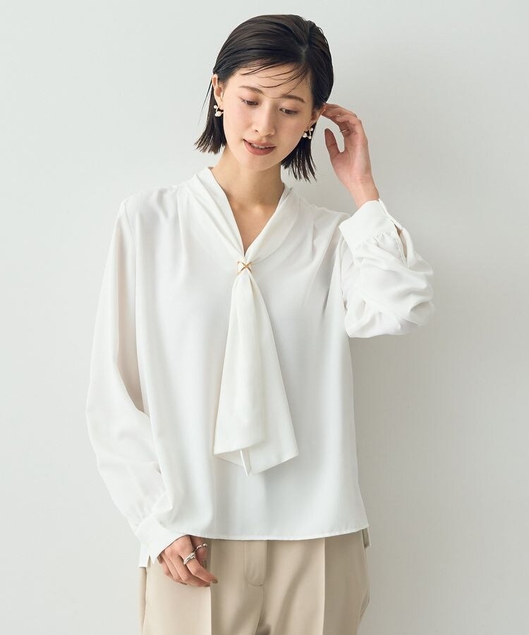 ■完売品 ■値引き clane スカーフ ブラウス ボウタイ ブラウス シャツ スカーフカラーボウタイブラウス レディース