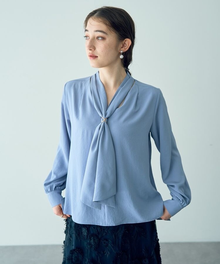 スカーフリング付きボウタイブラウス | イェッカ ヴェッカ(YECCA VECCA