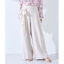 リボンベルトワイドパンツ