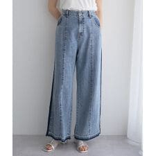 綿麻ラインバギーデニム