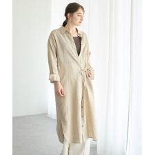 2wayフレンチリネンロングシャツワンピース