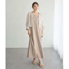 【2点SET】ドロストシアーシャツセットキャミワンピース