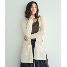 【接触冷感】スリットミドル丈カーディガン