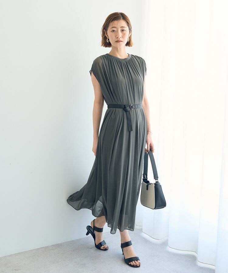 Proportion Body Dressing♡ウエストベルト爽やかワンピ ベルト付きギャザーワンピース | プロポーション ボディ