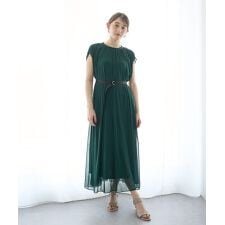 ベルト付きチュールワンピース