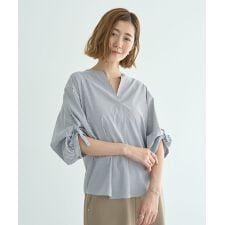 2wayボリューム袖スキッパーブラウス