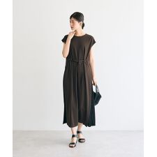 ベルテッドプリーツ切替ワンピース