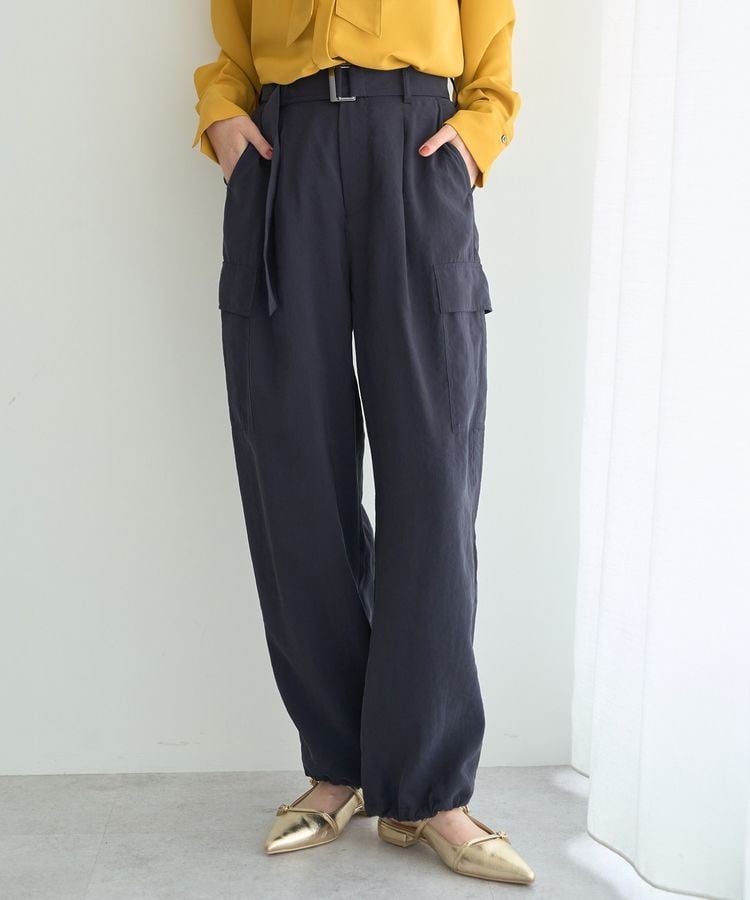LASUD ストレッチテーパードパンツ ラシュッド LASUD ストレッチテーパードパンツ （ブラック） -靴