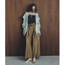 ベルト付き2wayタックワイドパンツ