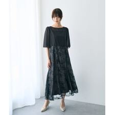 【2点SET】フラワー柄スパンコール刺繍ドレス