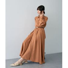 タックデザインシャツワンピース