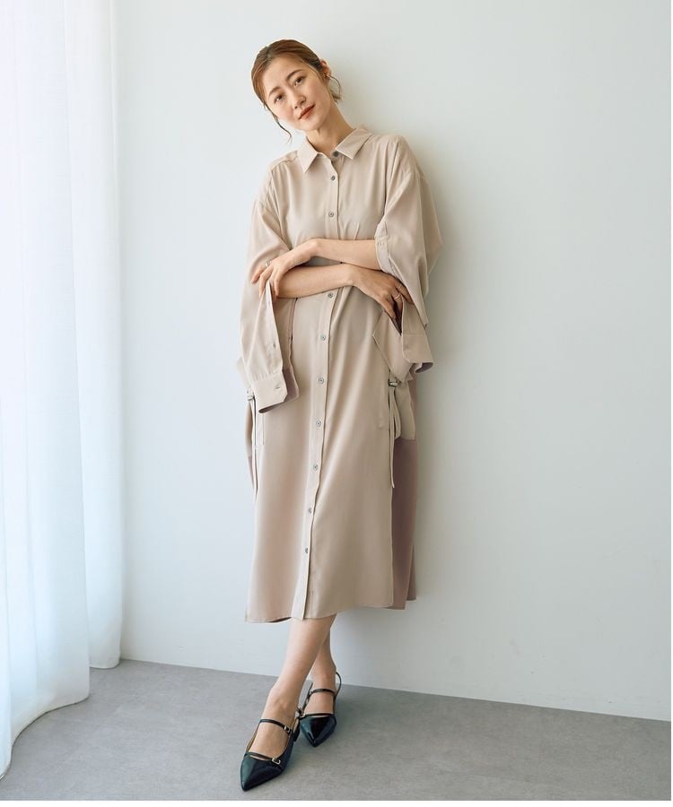 LEJA 配色パイピングレーススパンコール 刺繍パフスリーブフレアドレス Leja（レジャ）の「【LEJA】配色パイピングレーススパンコール